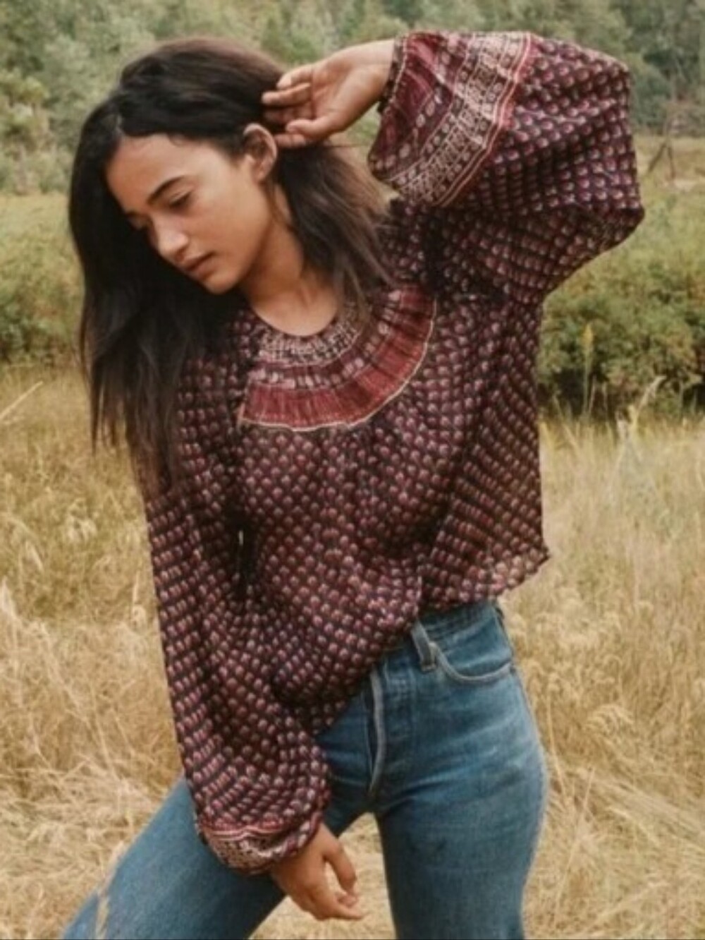 Doen Manzanita Silk Boho Blouse